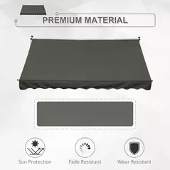 Outsunny 3x1.5m  Adjustable Outdoor Aluminium Frame Awning Grey - 4