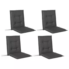 Outsunny Set of Four Padded Garden Seat Cushions - Charcoal Grey - 1