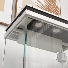 PawHut 26L Glass Fish Tank With Filter System, LED Lights, Water Pump, White - 9