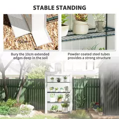 Outsunny Four-Tier Mini Greenhouse - Grey/White - 7
