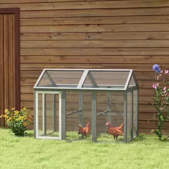 PawHut Large Chicken Run, Wooden Chicken coop, with Combinable Design - Wood Effect - 2