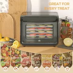 HOMCOM 35-70°C Six-Tray Food Dehydrator - Black - 5