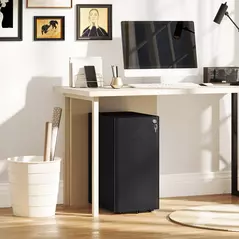 Vinsetto 3-Drawer Steel Filing Cabinet with Lock - Black - 9