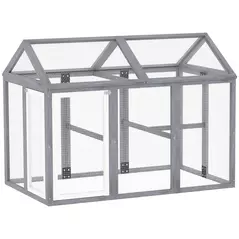 PawHut Large Chicken Run, Wooden Chicken coop, with Combinable Design - Wood Effect - 1
