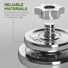 SPORTNOW 20kg 2-in-1 Barbell and Dumbbell Set, with Non-Slip Handle, for Weight Lifting, Training Home Gym - 7