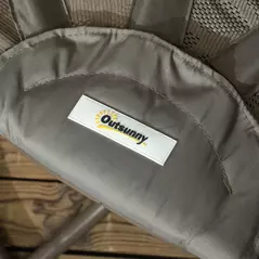 Outsunny Swivel Egg Chair with Cushions, Foldable Basket Seat and Metal Frame, Indoor Outdoor Lounge Chair for Balcony, Poolside, Patio and Living Room, Sand Brown - 8