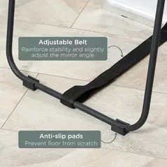 HOMCOM Full Length Mirror Wall-Mounted, 160 x 40 cm Freestanding Rectangle Dressing Mirror for Bedroom, Living Room, Silver Frame - 6