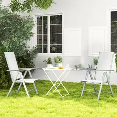 Outsunny Set of Two Aluminium Folding Chairs  - Light Grey - 8