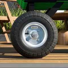 Outsunny Set of 4 Pneumatic Wheels, 10" Wheelbarrow Wheels Replacement for Barn Carts, Hose Carts, Garden Carts, Sack Trucks, Black - 8