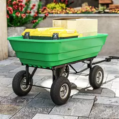 Outsunny Set of 4 Pneumatic Wheels, 10" Wheelbarrow Wheels Replacement for Barn Carts, Hose Carts, Garden Carts, Sack Trucks, Black - 6