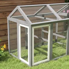 PawHut Large Chicken Run, Wooden Chicken coop, with Combinable Design - Wood Effect - 8