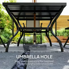 Outsunny Five-Piece Steel Frame Patio Set - Khaki/Black - 6