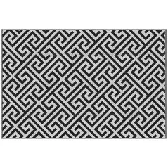 Outsunny 152 x 243 cm(5x 8ft) Outdoor Rug Reversible Mat Plastic Straw Rug Portable RV Camping Mat for Garden Deck Picnic Indoor, Black & White - 1