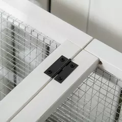 PawHut Wooden Rabbit Hutch, Guinea Pig Cage, with Removable Tray, Wheels - Yellow - 8