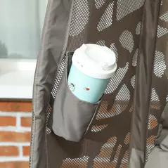 Outsunny Swivel Egg Chair with Cushions, Foldable Basket Seat and Metal Frame, Indoor Outdoor Lounge Chair for Balcony, Poolside, Patio and Living Room, Sand Brown - 9