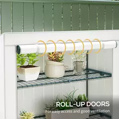 Outsunny Four-Tier Mini Greenhouse - Grey/White - 6