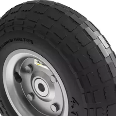 Outsunny Set of 4 Pneumatic Wheels, 10" Wheelbarrow Wheels Replacement for Barn Carts, Hose Carts, Garden Carts, Sack Trucks, Black - 9