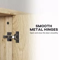 HOMCOM Five-Shelf Mirrored Bathroom Cabinet - Wood-Effect - 7