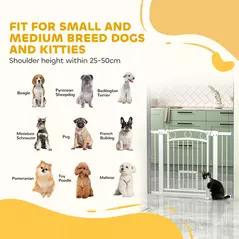 PawHut 77cm Tall Dog Gate with Cat Door, 7cm and 14cm Extensions, for Stairs, Doorways, 76-104cm Width - 9