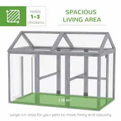 PawHut Large Chicken Run, Wooden Chicken coop, with Combinable Design - Wood Effect - 4