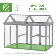 PawHut Large Chicken Run, Wooden Chicken coop, with Combinable Design - Wood Effect - 4