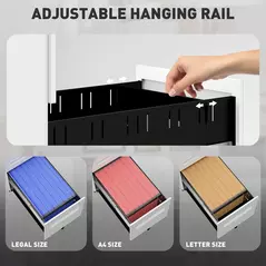 Vinsetto Three-Drawer Steel Filing Cabinet - White - 5