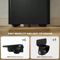 Vinsetto 3-Drawer Steel Filing Cabinet with Lock - Black - 7