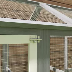 PawHut Large Chicken Run, Wooden Chicken coop, with Combinable Design - Wood Effect - 9