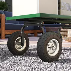 Outsunny Set of 4 Pneumatic Wheels, 10" Wheelbarrow Wheels Replacement for Barn Carts, Hose Carts, Garden Carts, Sack Trucks, Black - 7