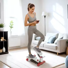 SPORTNOW Mini Stepper Machine, with LCD Monitor, Non-Slip Pedals, Grey - 2