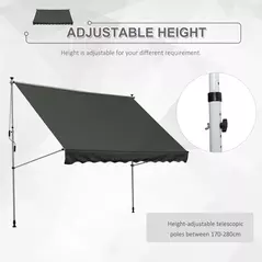 Outsunny 3x1.5m  Adjustable Outdoor Aluminium Frame Awning Grey - 7