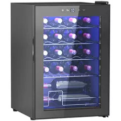 HOMCOM 20 Bottle 5-18℃ Countertop Wine Fridge - Black - 1