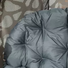 Outsunny Swivel Egg Chair with Cushions, Foldable Basket Seat and Metal Frame, Indoor Outdoor Lounge Chair for Balcony, Patio and Living Room, Grey - 9