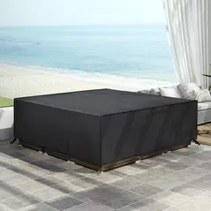 Outsunny Large Patio Garden Furniture Set Cover 600D Oxford Square Waterproof, 230 x 230 x 70 cm, Black - 9