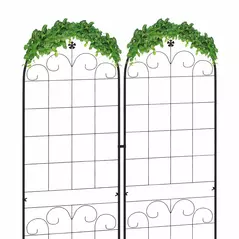 Outsunny Metal Trellis Set of 2, Garden Trellis for Climbing Plants Support Frames, Floral Design - 7