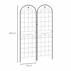 Outsunny Metal Trellis Set of 2, Garden Trellis for Climbing Plants Support Frames, Floral Design - 3