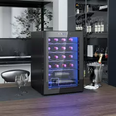 HOMCOM 20 Bottle 5-18℃ Countertop Wine Fridge - Black - 2
