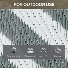 Outsunny Outdoor Rug Reversible Mat Plastic Straw Rug Portable RV Camping Mat for Garden Picnic Indoor, 152x243cm, Light Grey - 5