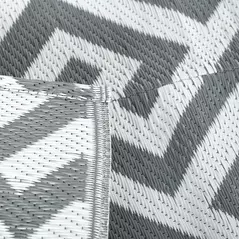 Outsunny Outdoor Rug Reversible Mat Plastic Straw Rug Portable RV Camping Mat for Garden Picnic Indoor, 152x243cm, Light Grey - 7