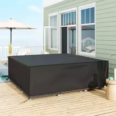 Outsunny Large Patio Garden Furniture Set Cover 600D Oxford Square Waterproof, 230 x 230 x 70 cm, Black - 2