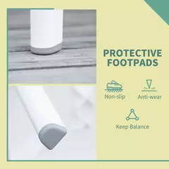 Outsunny 2pcs Garden Furniture Set Outdoor Furniture Set Dining Table, 1 Lounge Chair and 1 Garden Side Table White - 5