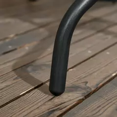 Outsunny Square Garden Dining Table with Tempered Glass Top & Umbrella Hole, 76 x 76 cm - 9