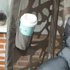 Outsunny Swivel Egg Chair with Cushions, Foldable Basket Seat and Metal Frame, Indoor Outdoor Lounge Chair for Balcony, Patio and Living Room, Grey - 8