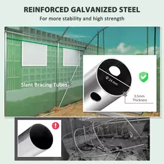 Outsunny 9.8 x 6.6ft Walk-In Polytunnel Greenhouse - Green - 7