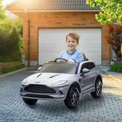 AIYAPLAY Aston Martin DBX Licensed Battery Powered Kids Electric Car, 12V Kids Ride on Car w/ Lights, Music Horn, Grey - 2