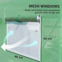 Outsunny 9.8 x 6.6ft Walk-In Polytunnel Greenhouse - Green - 5