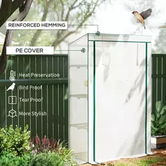 Outsunny Four-Tier Mini Greenhouse - Green/White - 4