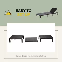 Outsunny Rattan Sun Lounger, 5-Level Adjustable Garden Lounger Recliner with Cushion and Headrest, Outdoor Reclining Sunbed, Steel Frame Garden Chair for Patio, Beach, Terrace, Cream White - 7