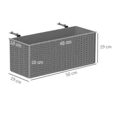 Outsunny Set of Two Rattan-Effect Planters - Grey - 3