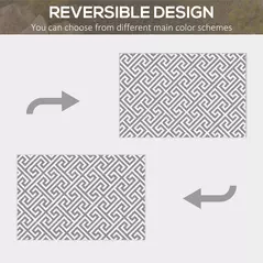 Outsunny Outdoor Rug Reversible Mat Plastic Straw Rug Portable RV Camping Mat for Garden Picnic Indoor, 152x243cm, Light Grey - 6